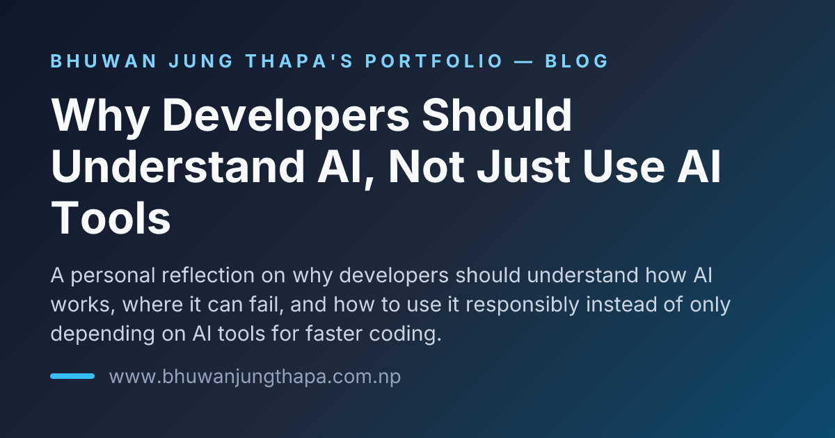 Why Developers Should Understand AI, Not Just Use AI Tools
